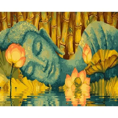 Kit Pintura Numerada Terapêutica - Buda no Lago