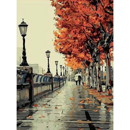 Kit Pintura Numerada Terapêutica - Caminhada no Outono