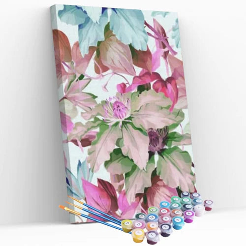 Kit Pintura Numerada Terapêutica - Flores Coloridas