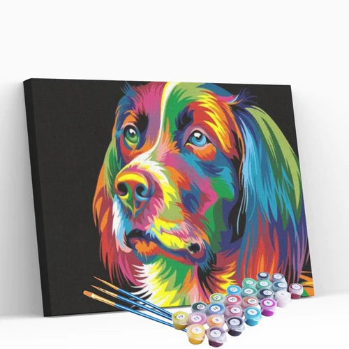 Kit Pintura Numerada Terapêutica - Cão Multicolorido
