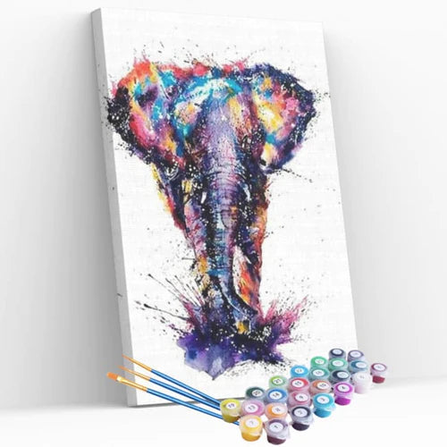 Kit Pintura Numerada Terapêutica - Elefante Psicodélico