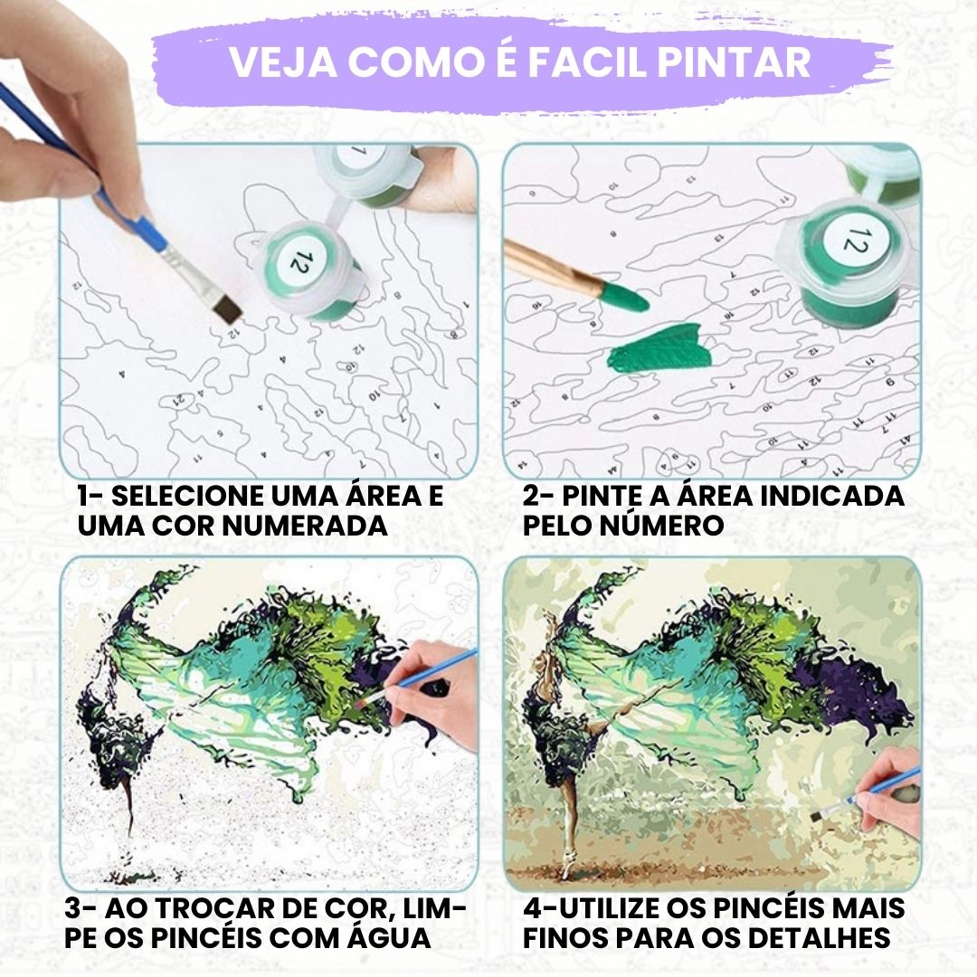 Kit Pintura Numerada Terapêutica - Coelhinho cinza