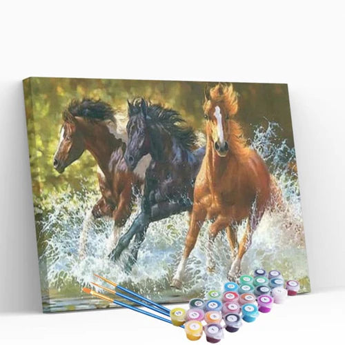 Kit Pintura Numerada Terapêutica - Cavalos