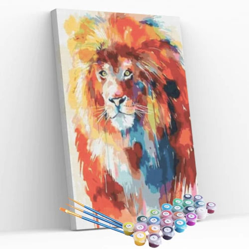 Kit Pintura Numerada Terapêutica - Leão e Sua Juba