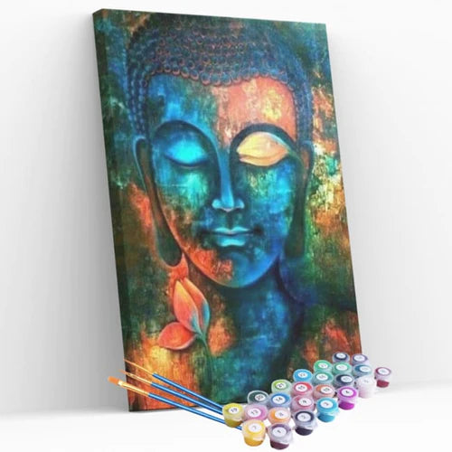 Kit Pintura Numerada Terapêutica - Buda Azul