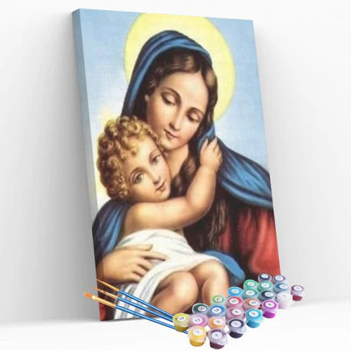 Kit Pintura Numerada Terapêutica - Jesus e Maria