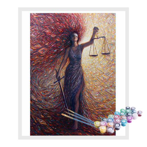 Kit Pintura Numerada Terapêutica - Deusa da justiça