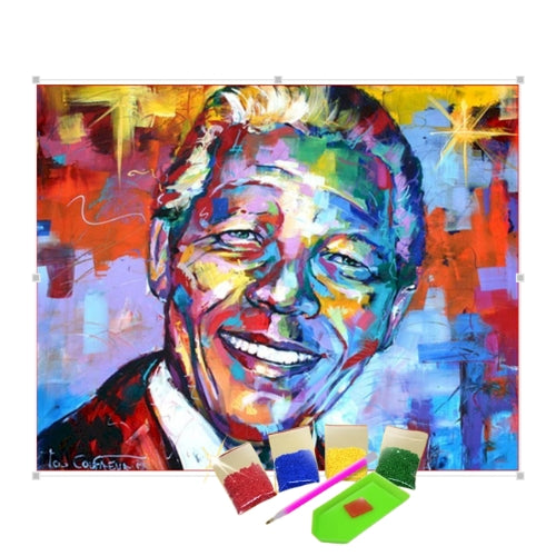 Kit Pintura com Diamantes Terapêutica - Nelson Mandela Arte