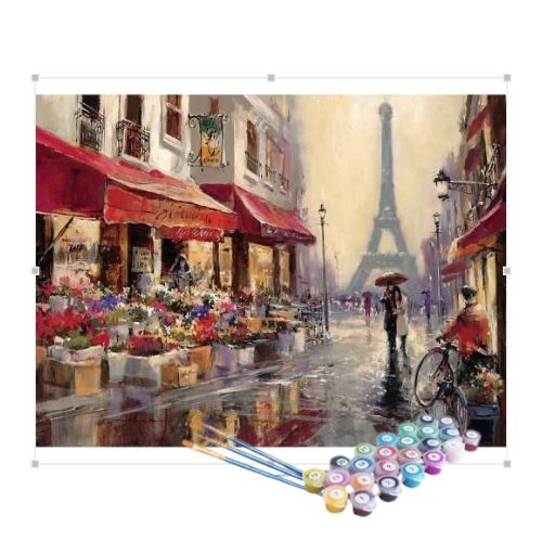 Kit Pintura Numerada Terapêutica - Ruas de Paris