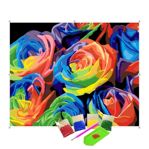Kit Pintura com Diamantes Terapêutica - Flores Coloridas