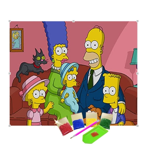 Kit Pintura com Diamantes Terapêutica - Os Simpsons Família