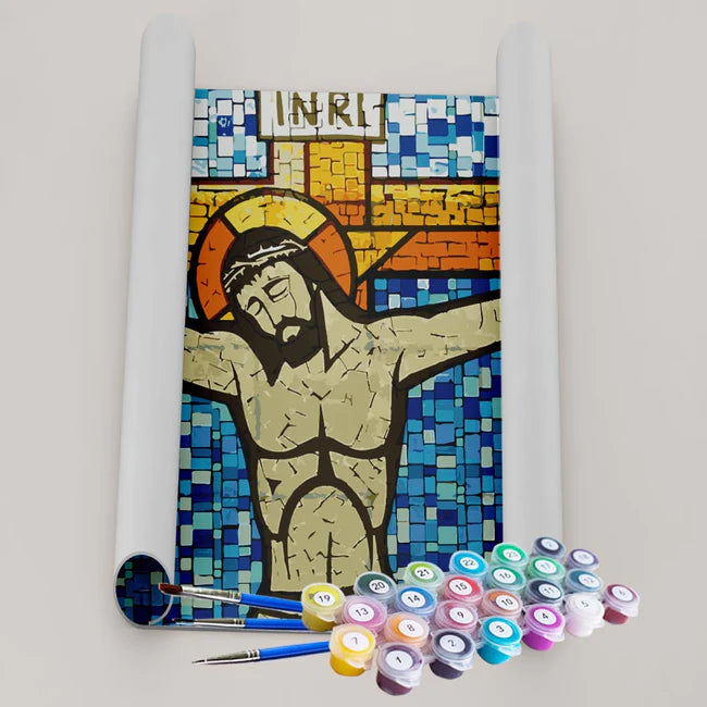 Kit Pintura Numerada Terapêutica - Jesus Mosaico