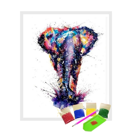 Kit Pintura com Diamantes Terapêutica - Elefante Psicodélico