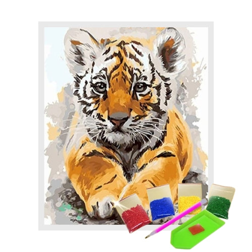 Kit Pintura com Diamantes Terapêutica - Filhote de Tigre