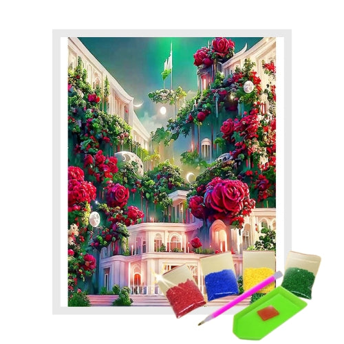 Kit Pintura com Diamantes Terapêutica - Palácio de rosas
