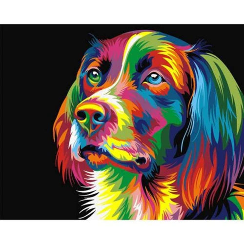Kit Pintura Numerada Terapêutica - Cão Multicolorido
