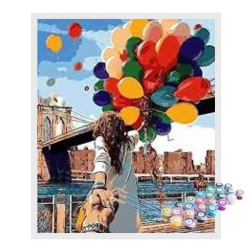Kit Pintura Numerada Terapêutica - Aventura com balões