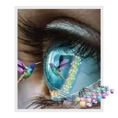 Kit Pintura Numerada Terapêutica - Beija-flor no olhar