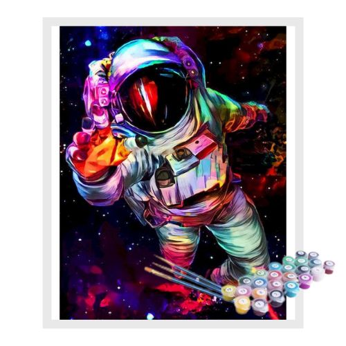 Kit Pintura Numerada Terapêutica - Astronauta em cores