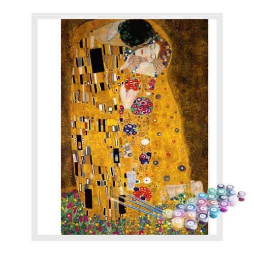Kit Pintura Numerada Terapêutica - O beijo de Gustav Klimt