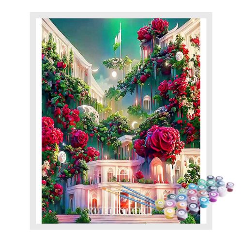 Kit Pintura Numerada Terapêutica - Palácio de rosas