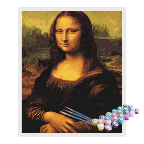 Kit Pintura Numerada Terapêutica - Mona Lisa Leonardo da Vinci
