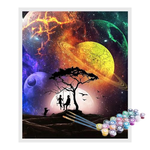 Kit Pintura Numerada Terapêutica - Família e planetas