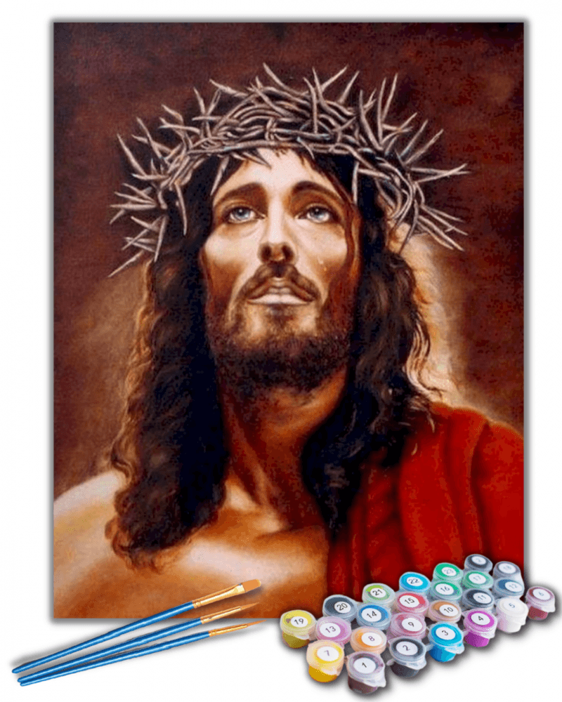Kit Pintura Numerada Terapêutica - Jesus Coroa de Espinhos